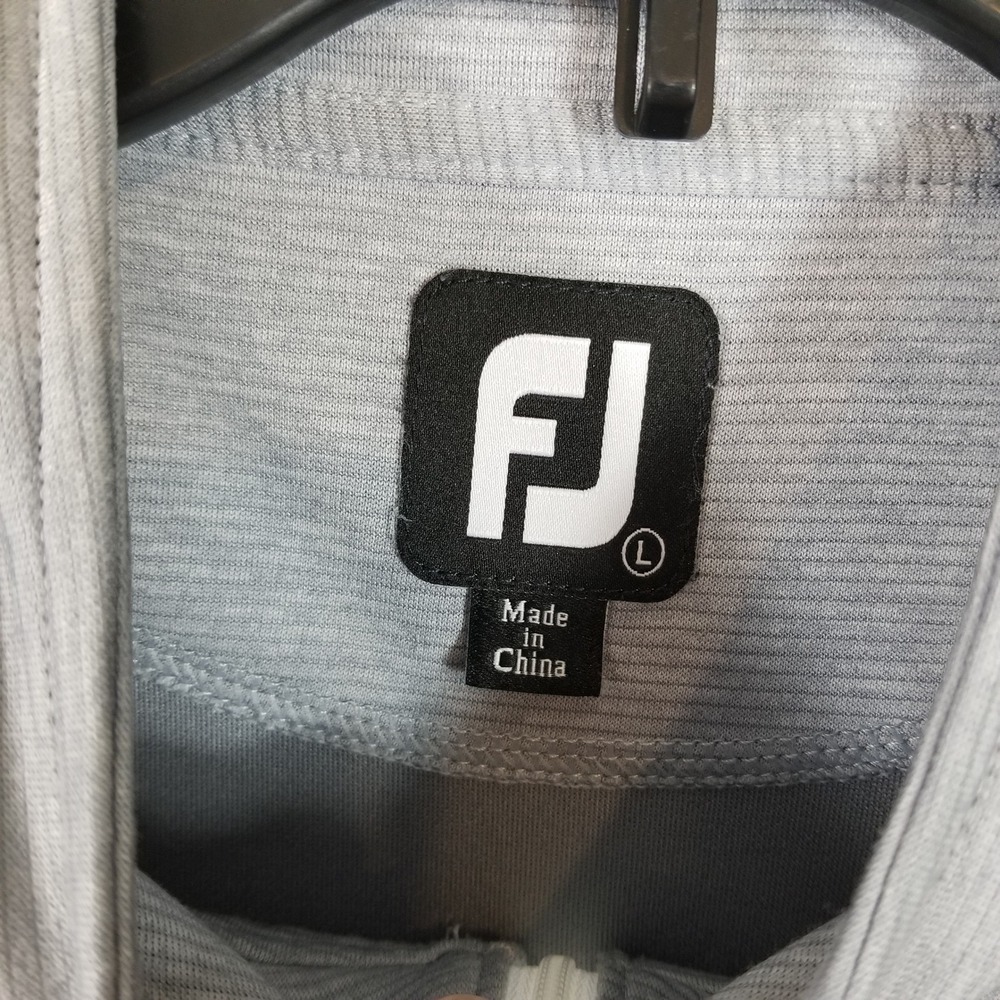FootJoy‎ Mens Gray Heather Quarter Zip Golf Pullover Orange Accent Size L - Picture 3 of 7